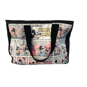 Disney Store Mickey & Minnie Mouse Cartoon Comic Strip Tote Bag Shoulder Shopper